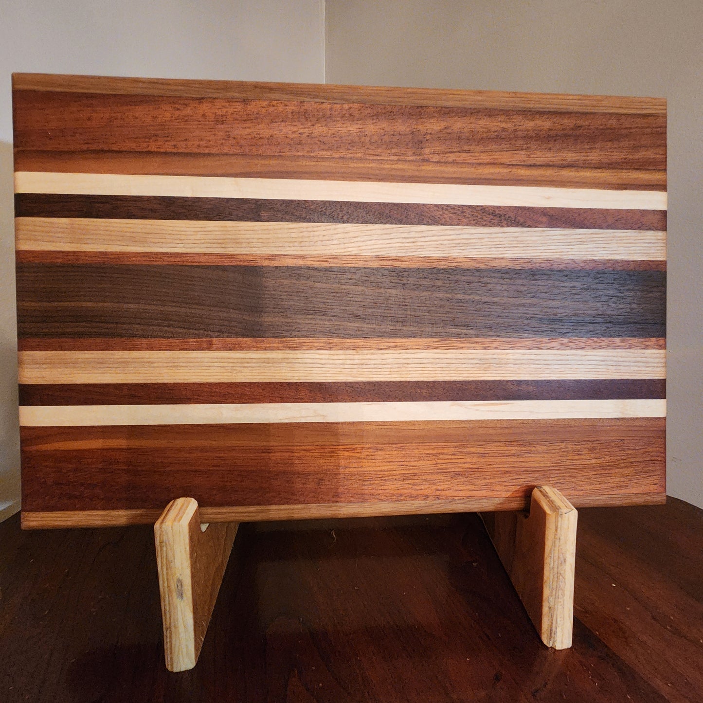 10 stripe mahogany, maple,oak, walnut 22.5"x 10"x1.5" display stand sold separately