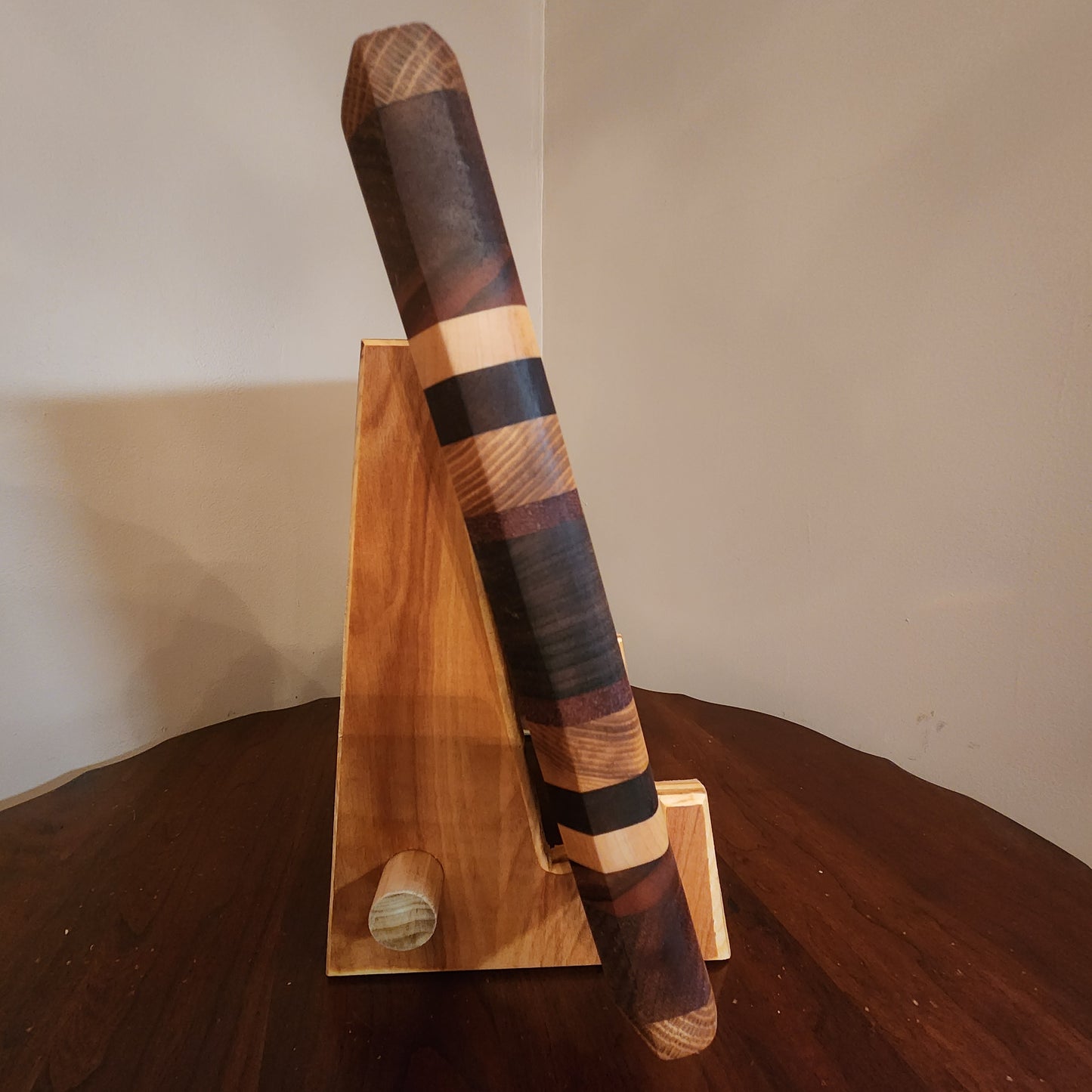 10 stripe mahogany, maple,oak, walnut 22.5"x 10"x1.5" display stand sold separately