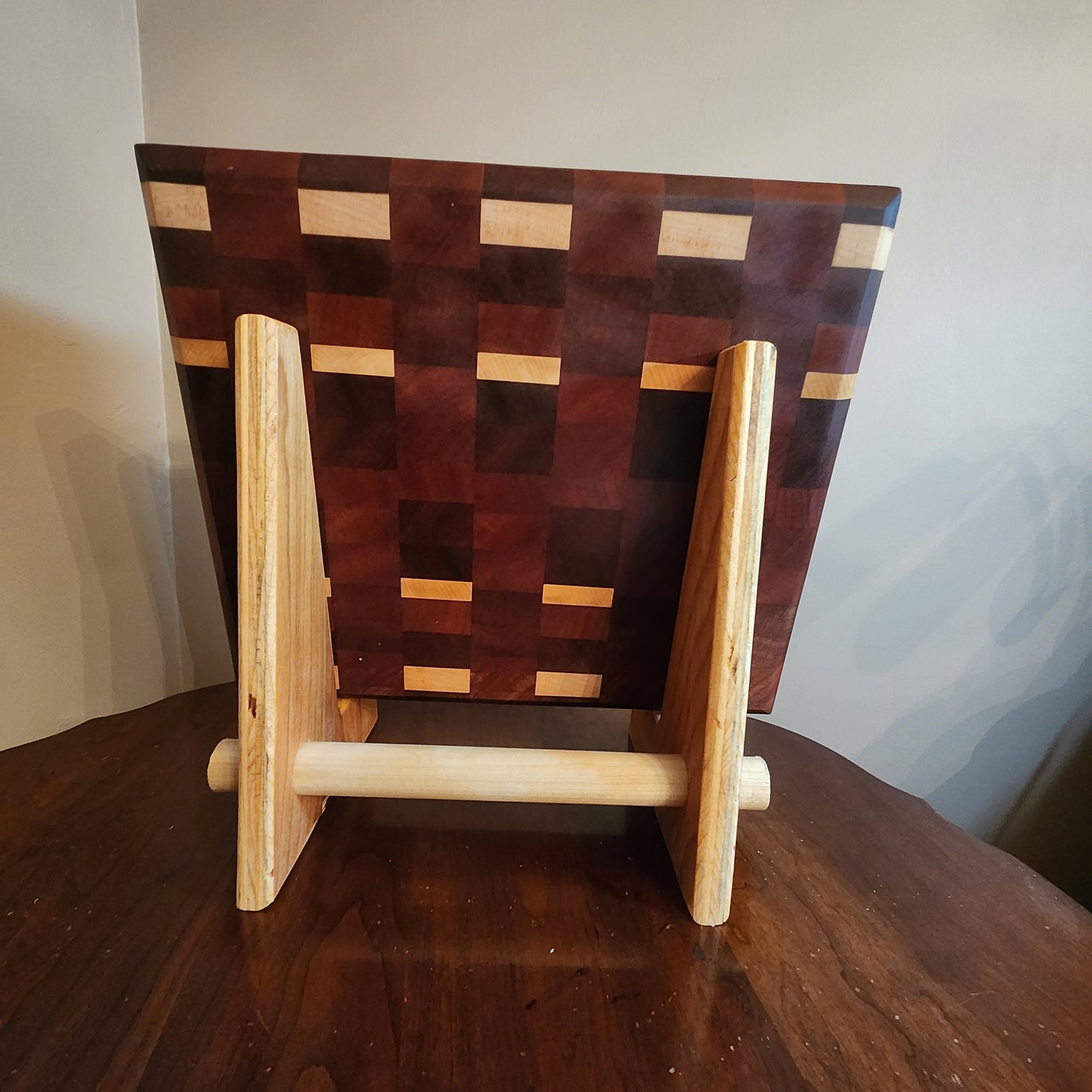 Checkered pattern walnut, maple, mahogany