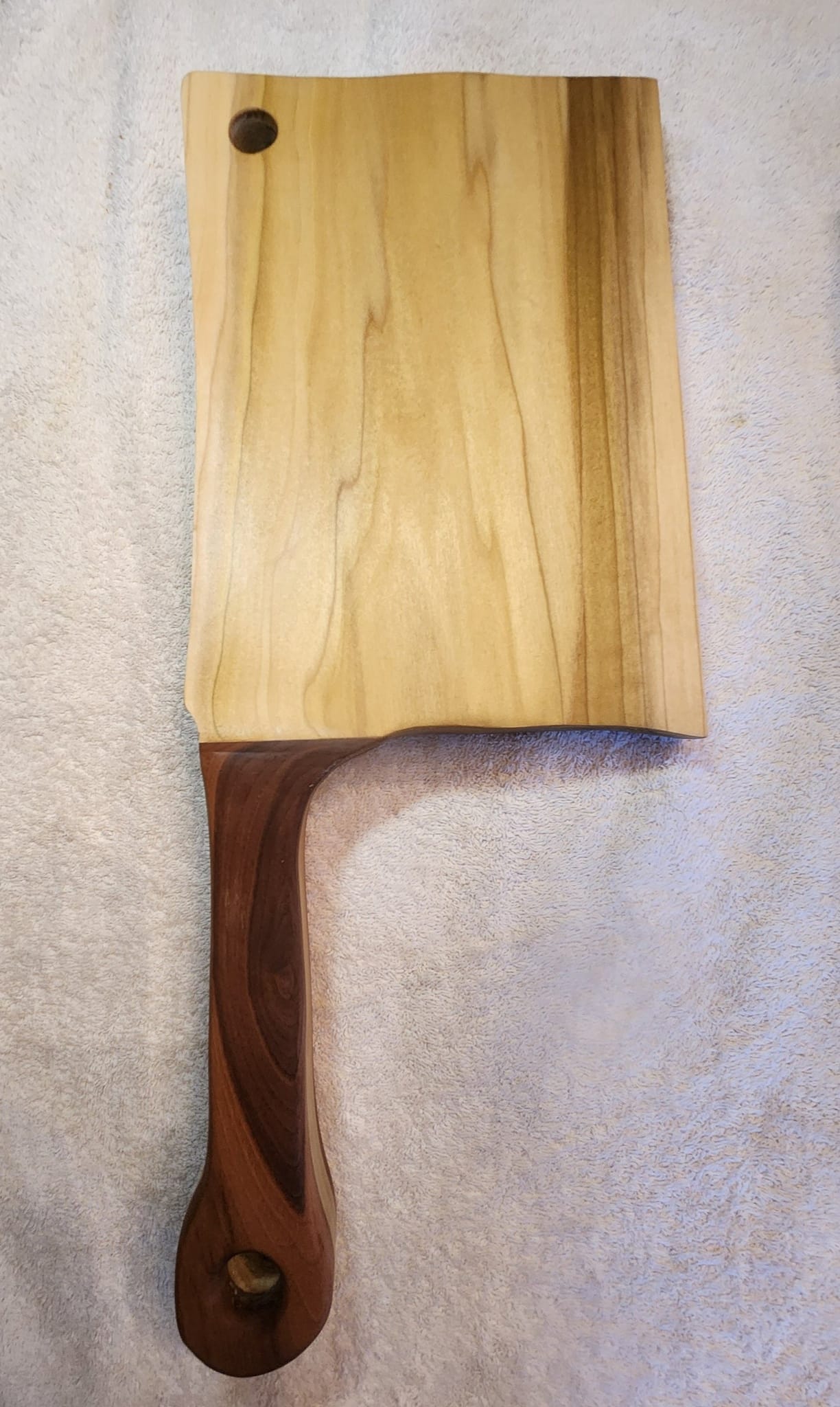 Meat Cleaver-Shaped Wood Cutting Board