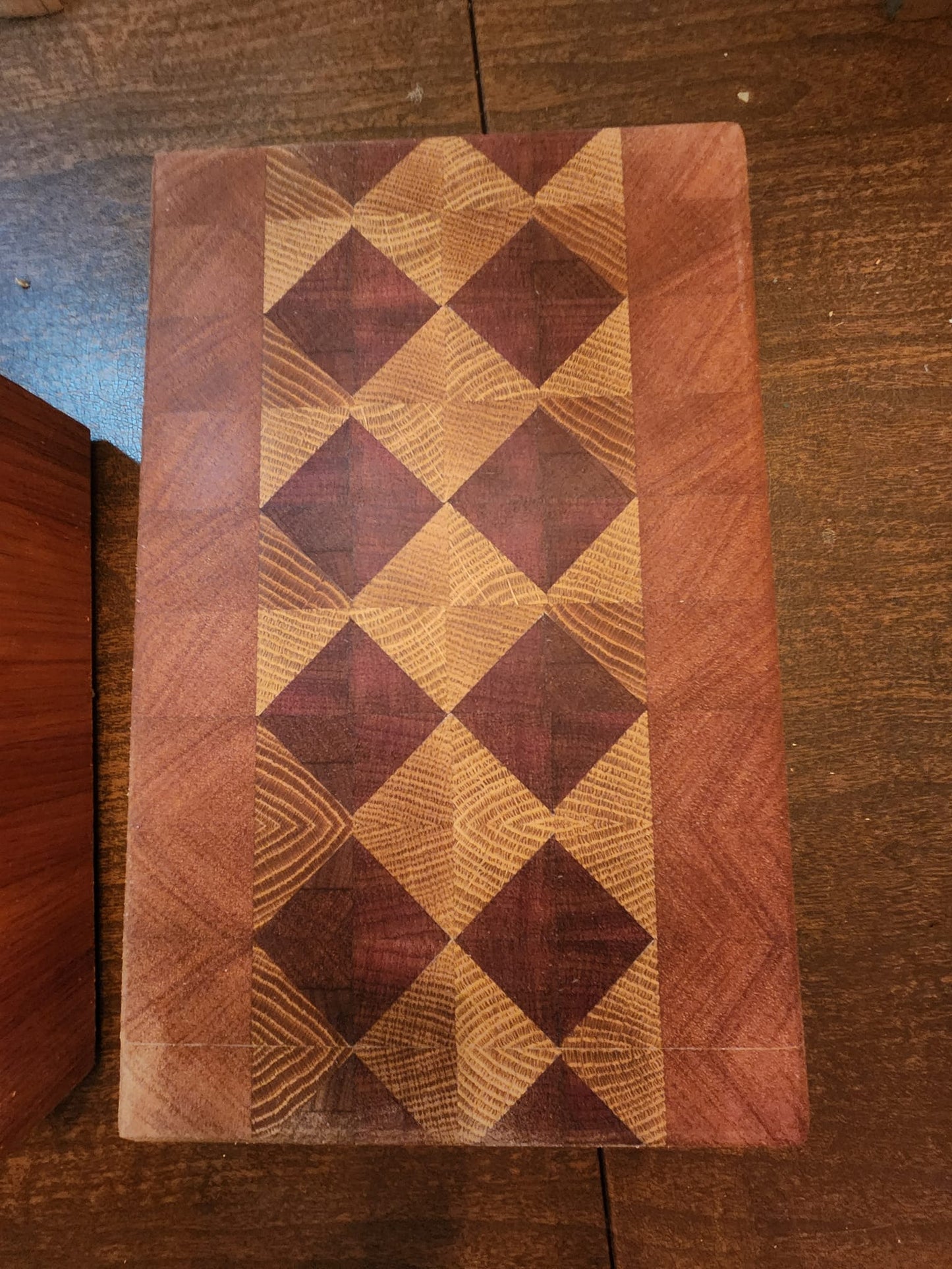 Diamond pattern end grain cutting board, charcuterie/ serving tray 14.75" x 10" x1.75" display stand sold separately