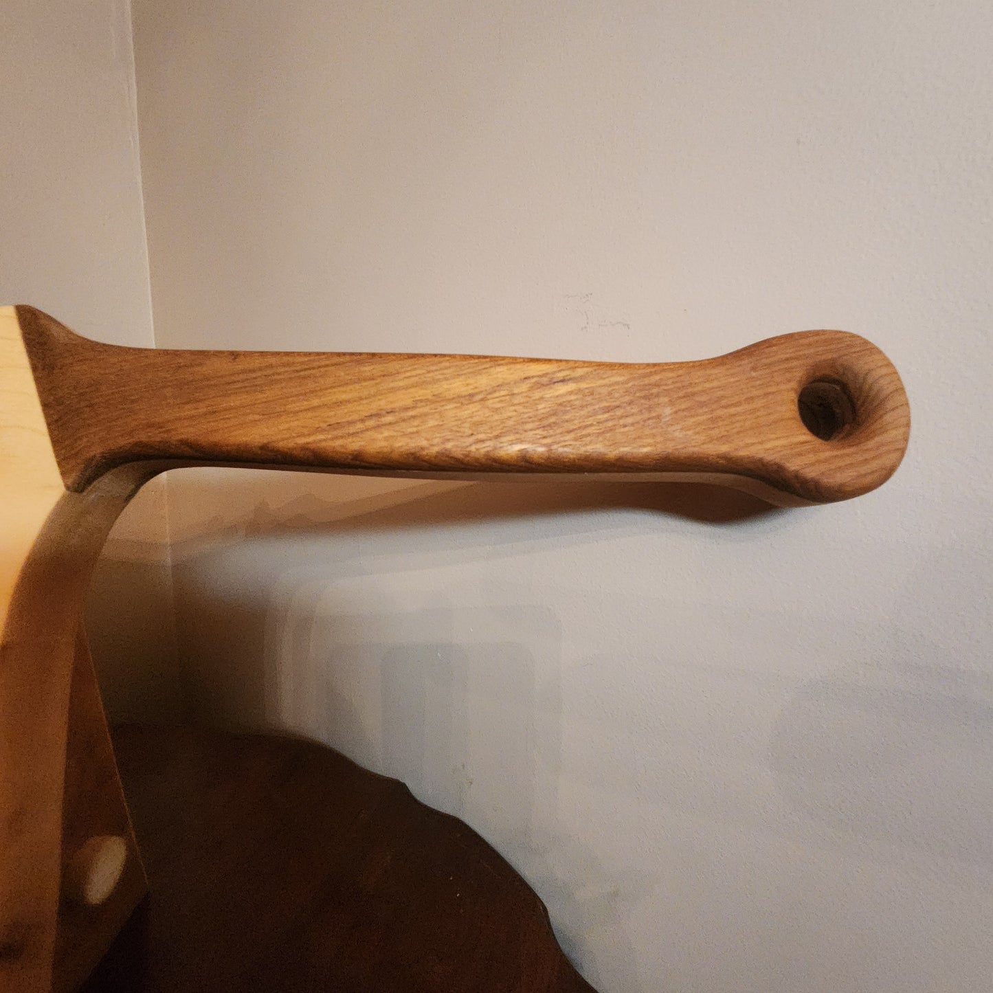 Extra large meat cleaver shaped charcuterie board. Maple with walnut handle. display stand sold separately